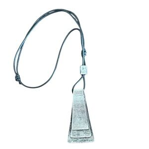 Artisan Pendant Necklace with Adjustable Black Cord Unisex